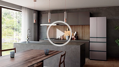 Simple refrigerator with steel finish